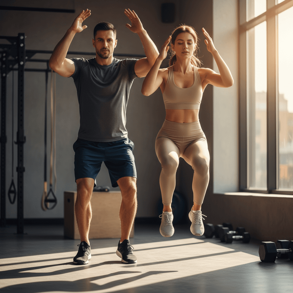 Coach et athlète travaillant ensemble sur une technique explosive