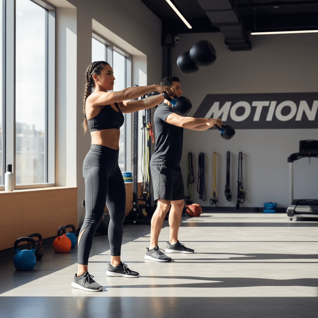 Coach Mr Fitness guidant un athlète lors d'un entraînement d'explosivité