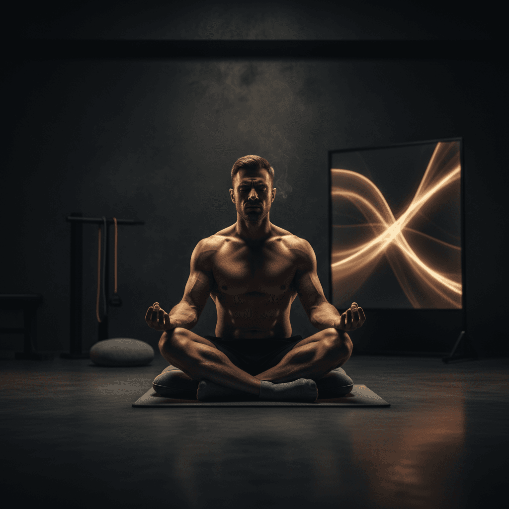 Athlète en séance de préparation mentale et visualisation