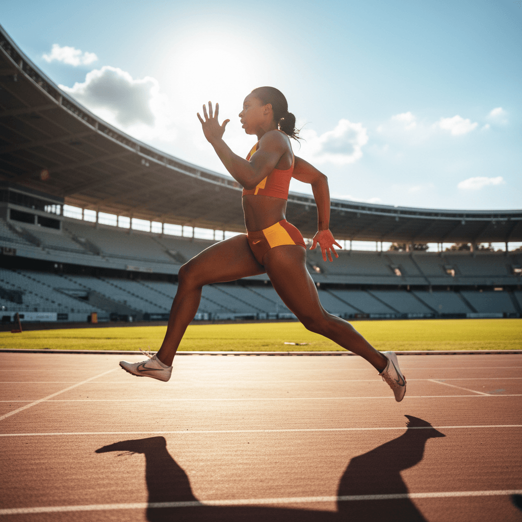 Athlète sprinting pour développer explosivité et vitesse