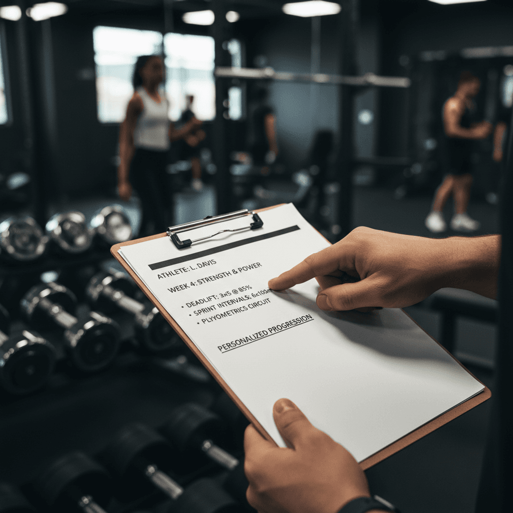 Coach reviewing personalized training plan