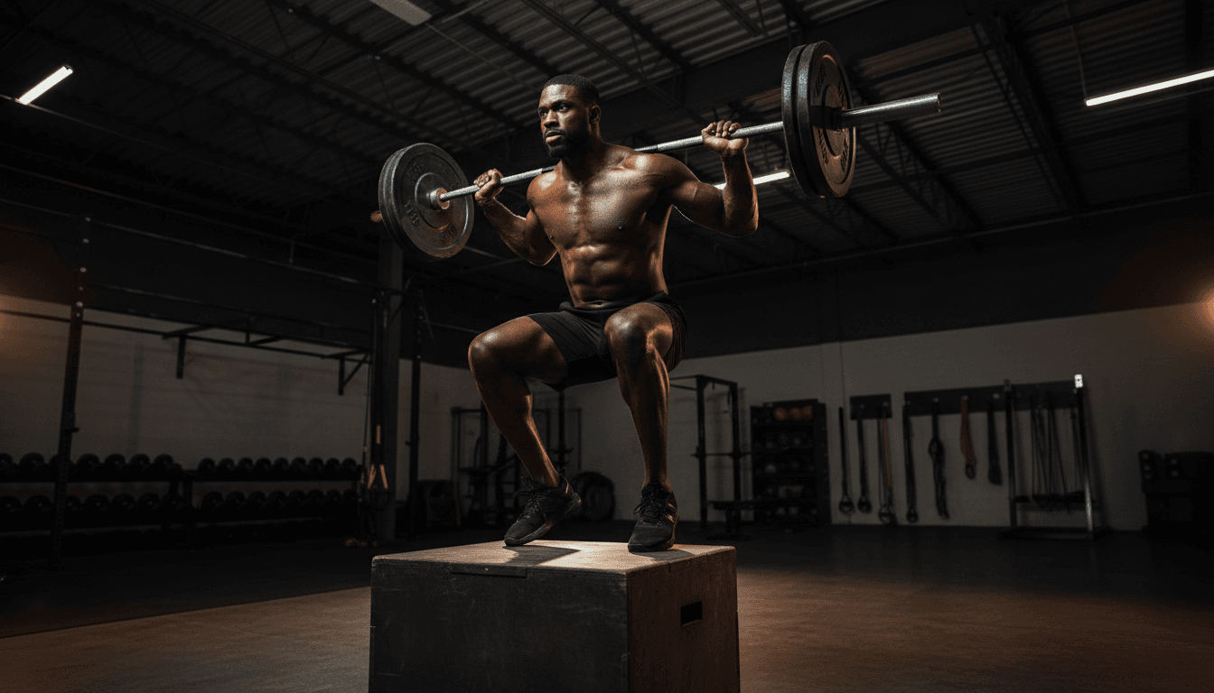 Athlète en pleine préparation physique intensive