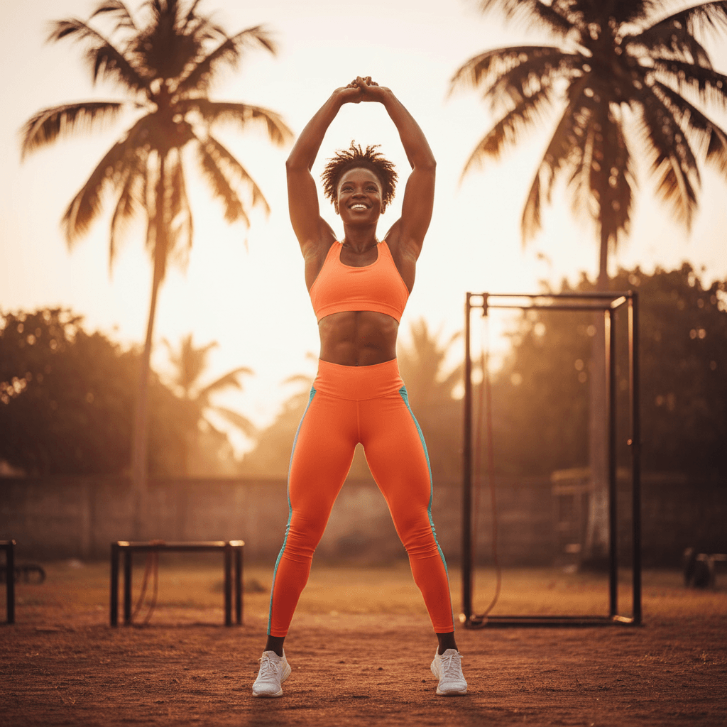 Cliente célébrант sa transformation physique et ses progrès