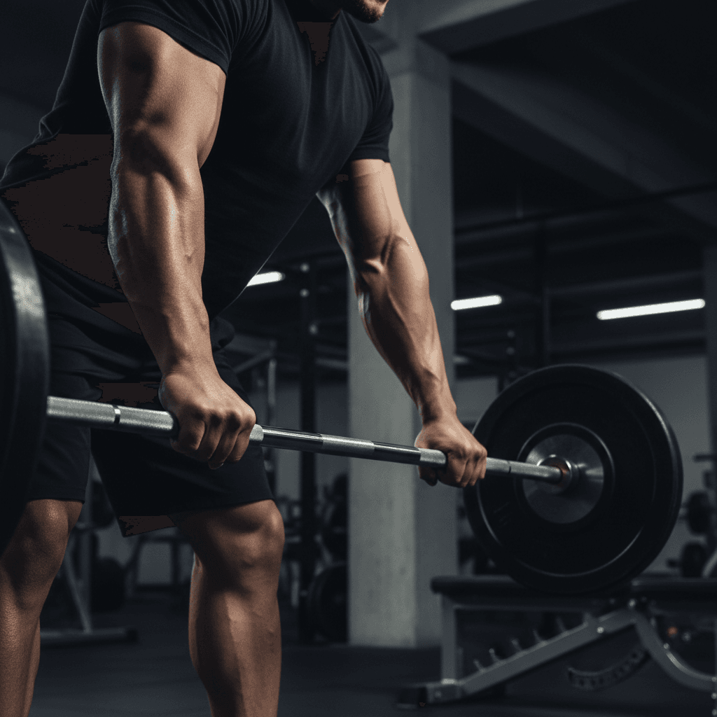 Athlète en train de soulever une charge lourde pour le renforcement musculaire
