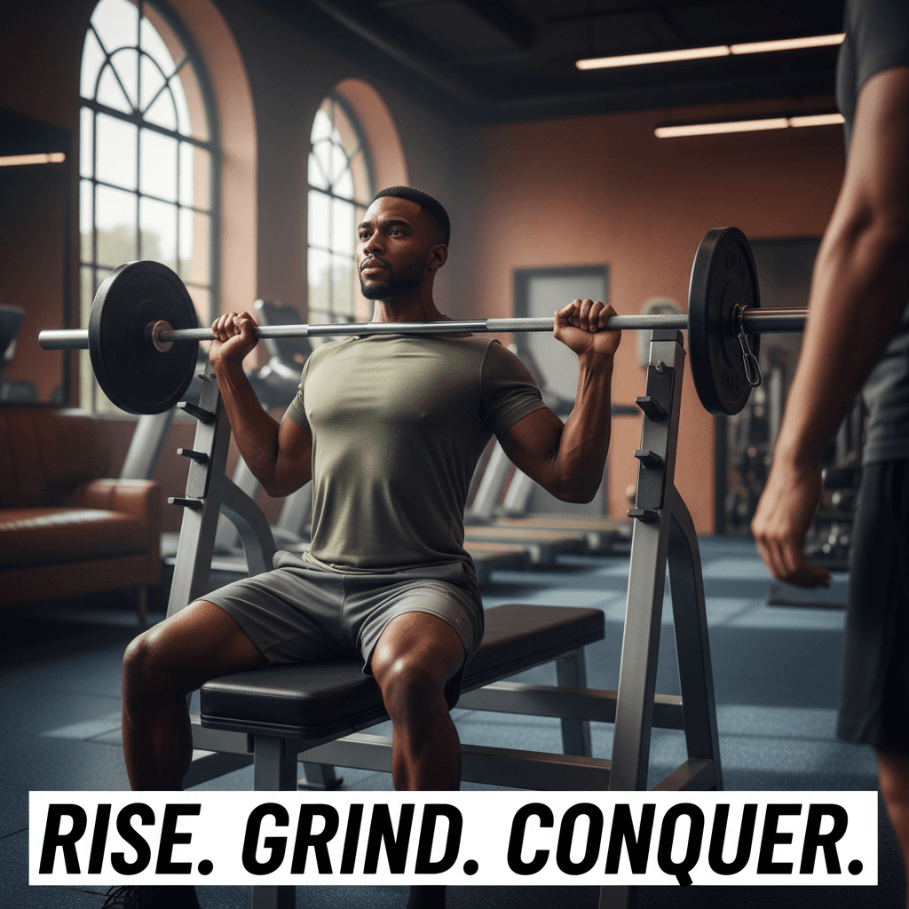 Athlète exécutant un développé couché avec concentration